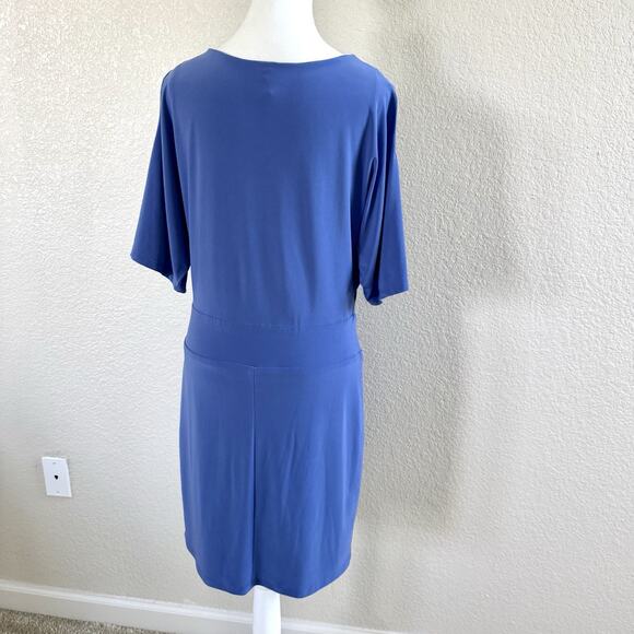 Last Tango Dress Dusty Blue Size Medium Knee Length Career Bodycon Open Sleeves - Picture 6 of 14